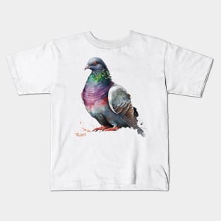 Watercolor Pigeon 7.0 Kids T-Shirt